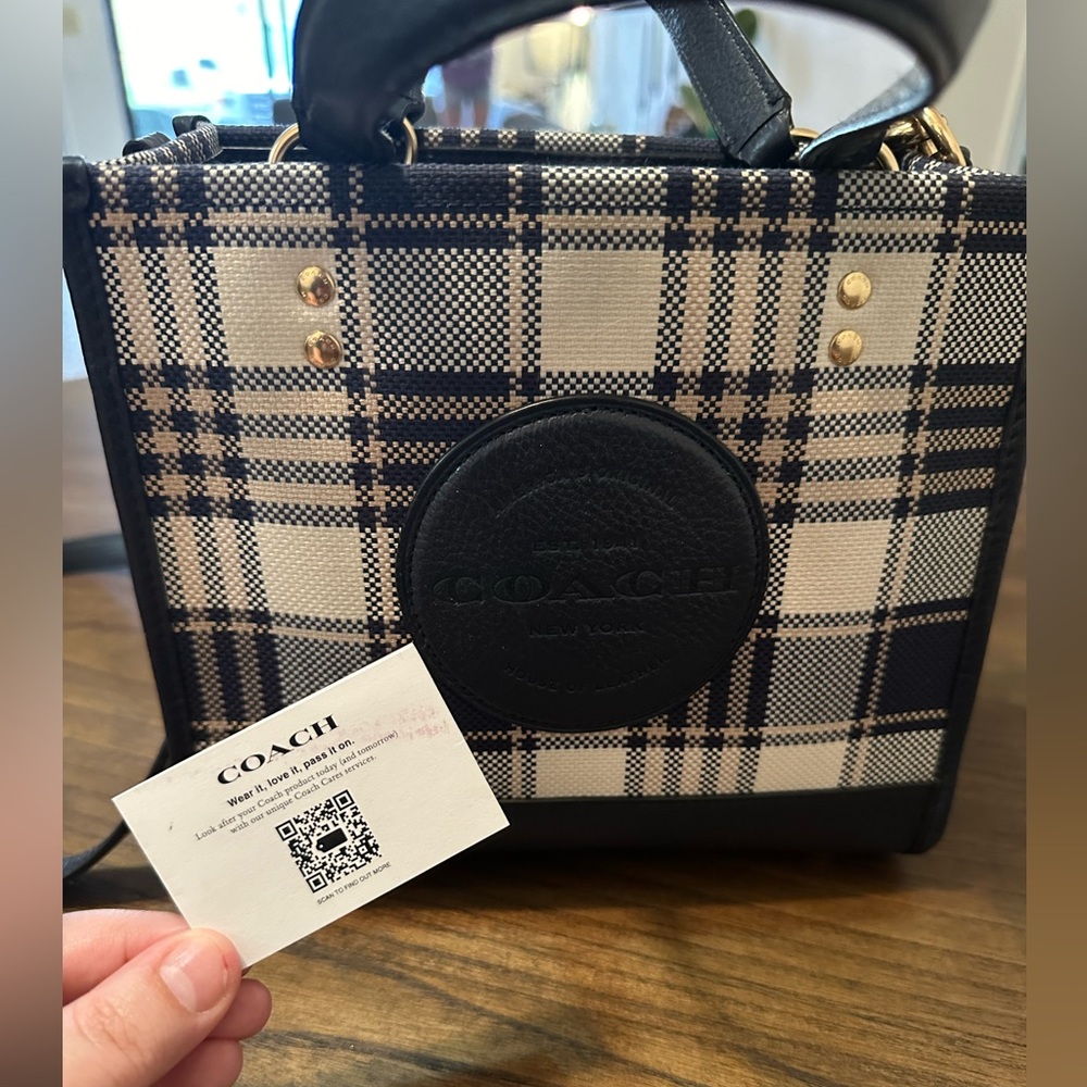 Coach Dempsey Tote Garden Plaid